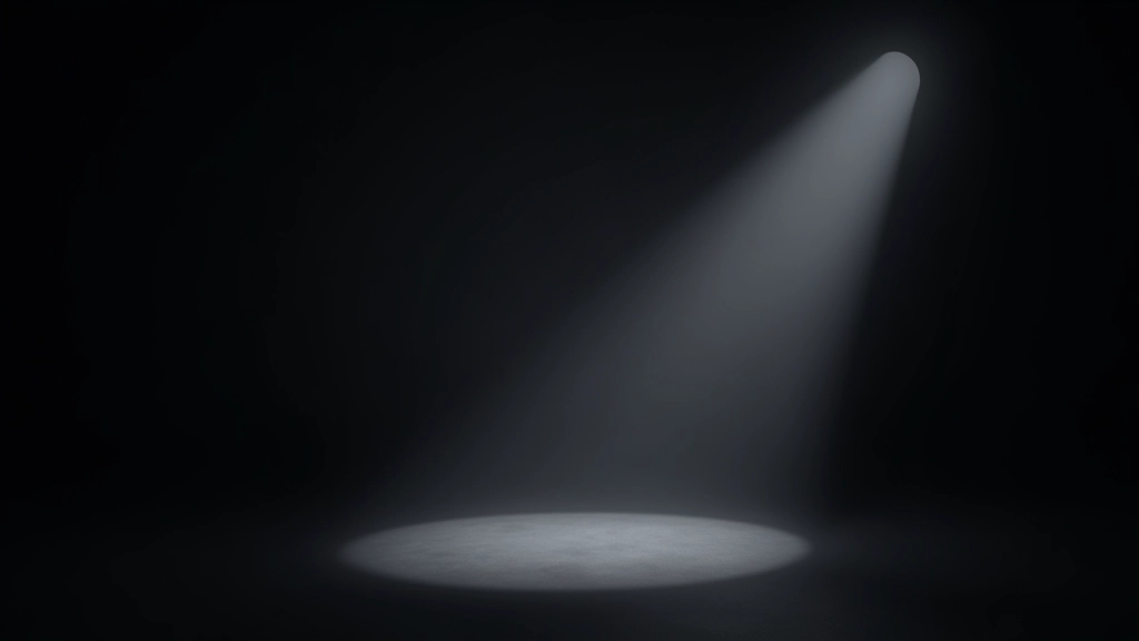 Portfolio webové stránky s spotlight efektem na tmavém pozadí