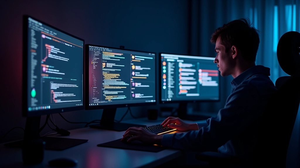 Moderní pracovní prostor webdesignéra s interaktivními efekty